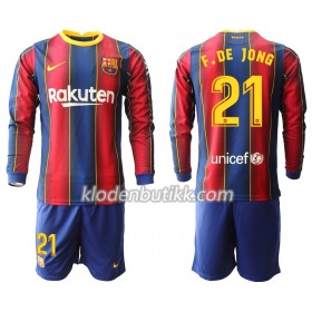 FC Barcelona Frenkie de Jong 21 Barn Hjemmedraktsett 2020-2021 Langermet (+ Korte bukser)